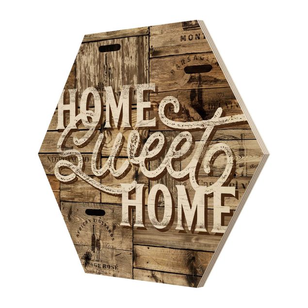 Wanddeko Praxis Home sweet Home Holzwand