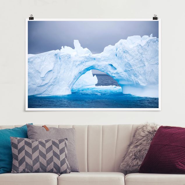 Wanddeko blau Antarktischer Eisberg