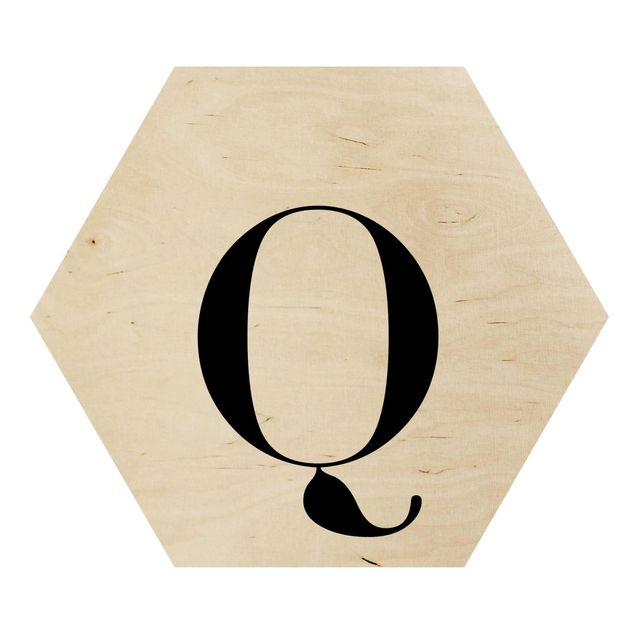Wanddeko Praxis Buchstabe Serif Weiß Q