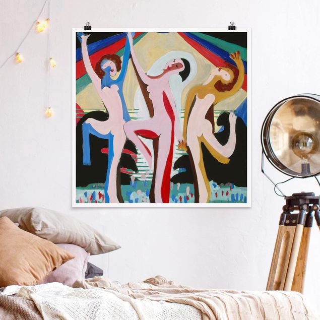 Wanddeko Wohnzimmer Ernst Ludwig Kirchner - Farbentanz