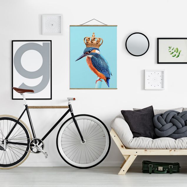 Wanddeko Schlafzimmer Eisvogel mit Krone