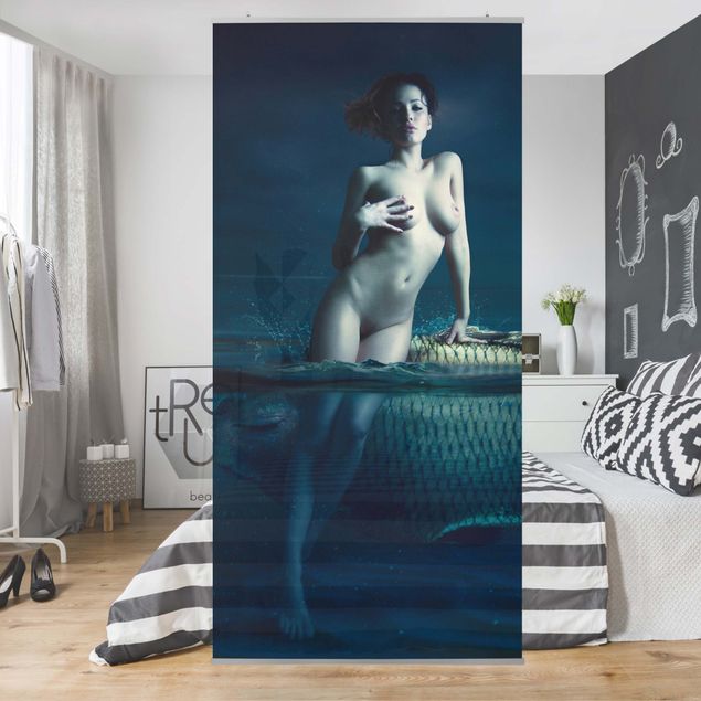 Wanddeko Schlafzimmer Frauenakt mit Fisch