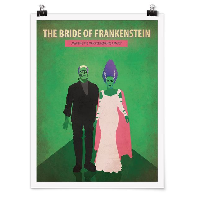 Wanddeko grün Filmposter The Bride of Frankenstein