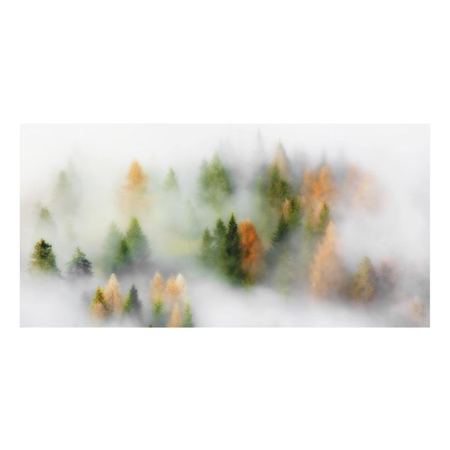 Deko Wald Nebelwald im Herbst