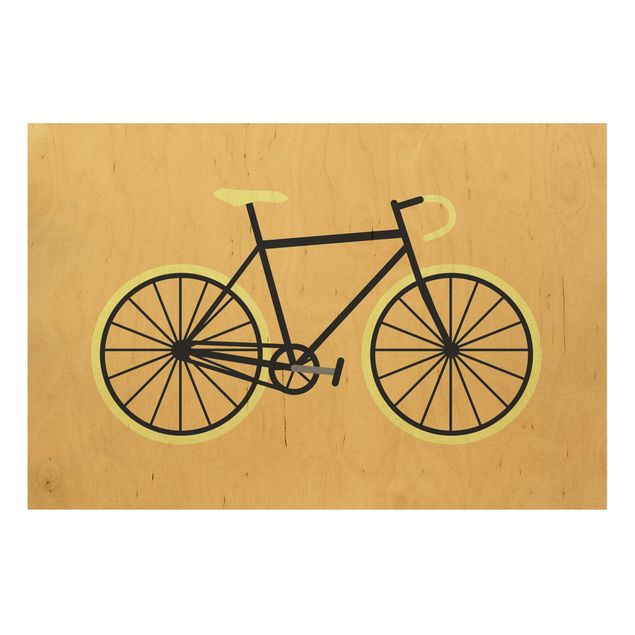 Wanddeko Flur Fahrrad in Gelb