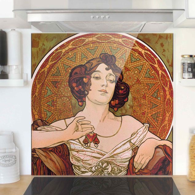 Küche Dekoration Alfons Mucha - Edelsteine - Rubin