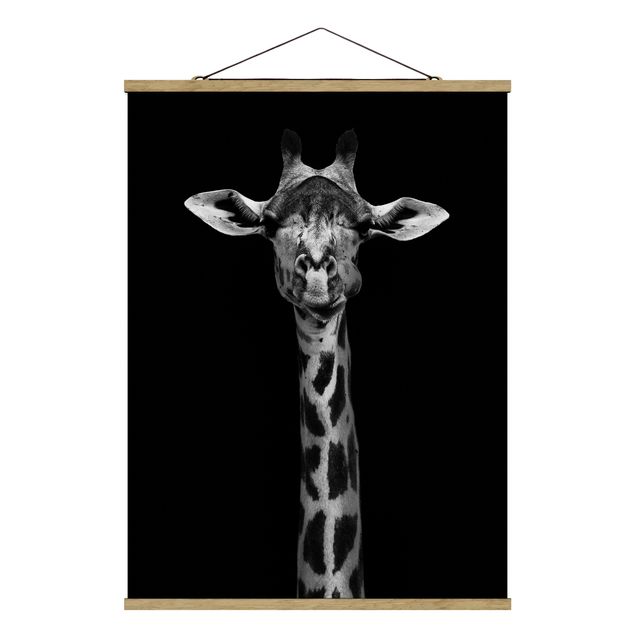 Wanddeko Flur Dunkles Giraffen Portrait