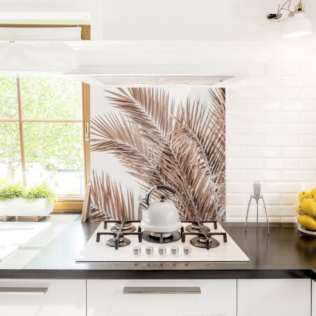 Wanddeko Küche Bronzefarbene Palmenwedel