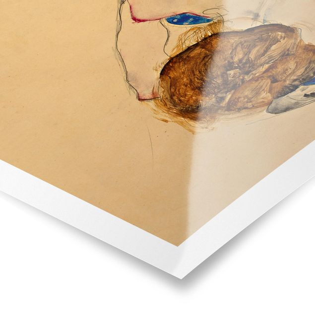 Wanddeko Büro Egon Schiele - Nach vorne gebeugter Akt