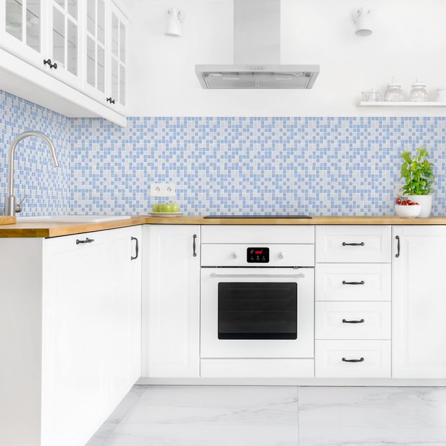 Küchen Deko Mosaikfliesen Hellblau
