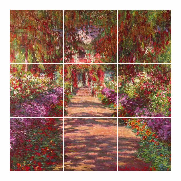 Wanddeko Bäume Claude Monet - Weg in Monets Garten in Giverny
