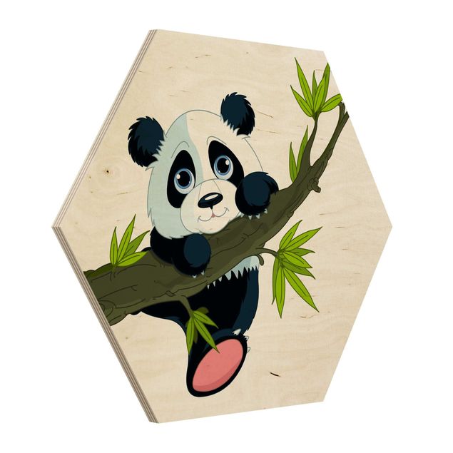 Wanddeko Mädchenzimmer Kletternder Panda