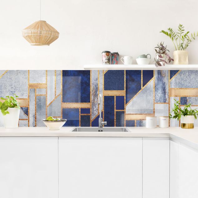 Wanddeko Küche Geometrische Formen mit Gold