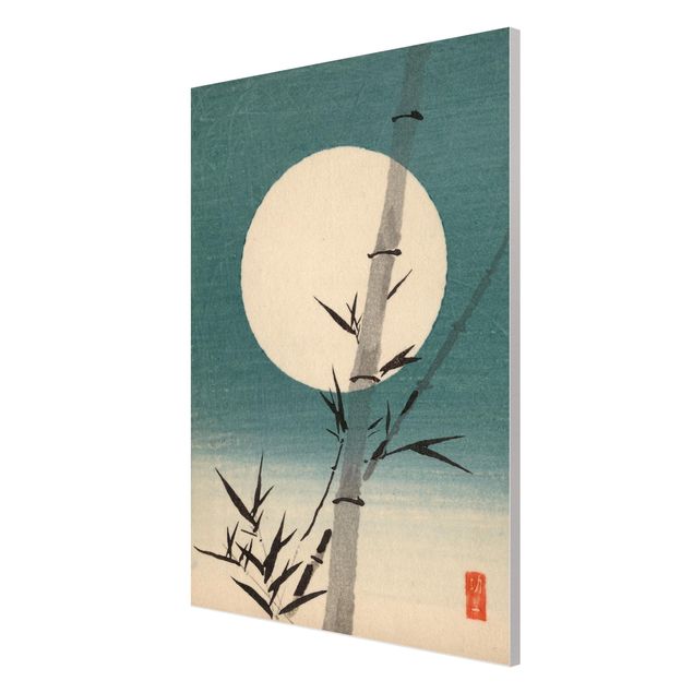 Wanddeko Esszimmer Japanische Zeichnung Bambus und Mond