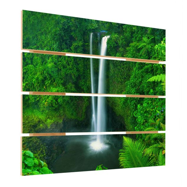 Wanddeko Büro Paradiesischer Wasserfall