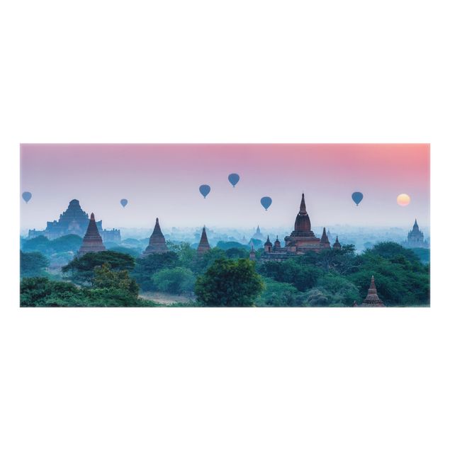Deko Asia Heißluftballons über Tempelanlage