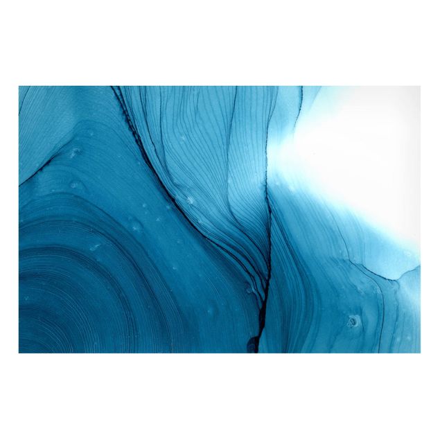Wanddeko Flur Meliertes Blau