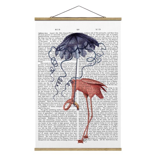 Wanddeko Mädchenzimmer Tierlektüre - Flamingo mit Regenschirm