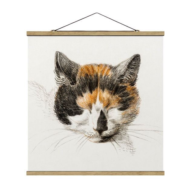 Wanddeko Flur Vintage Zeichnung Katze IV
