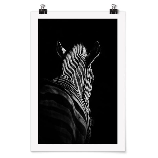 Wanddeko Büro Dunkle Zebra Silhouette