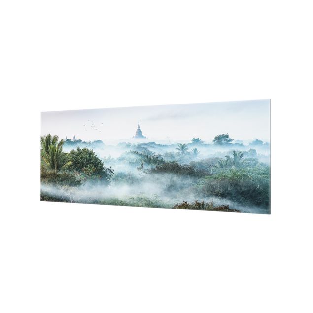 Wohndeko Dschungel Morgennebel über dem Dschungel von Bagan