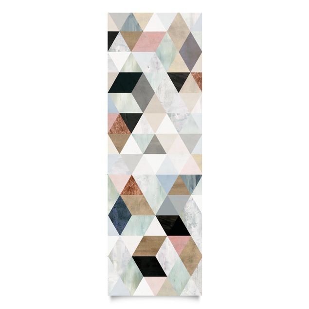 Klebefolie - Aquarell-Mosaik mit Dreiecken I