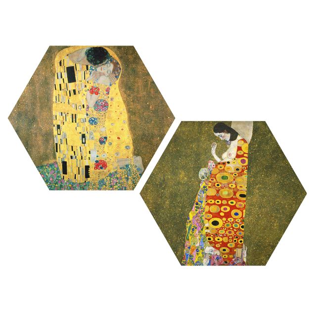 Wanddeko Flur Gustav Klimt - Kuss und Hoffnung