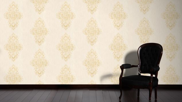 Wanddeko Flur Architects Paper Luxury wallpaper in Beige Metallic - 319452
