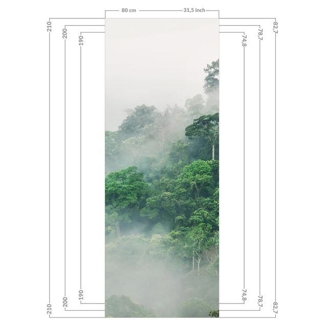 Wanddeko Wald Dschungel im Nebel