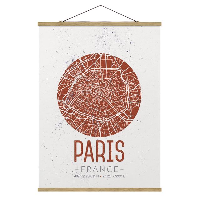 Wandbilder Paris Stadtplan Paris - Retro