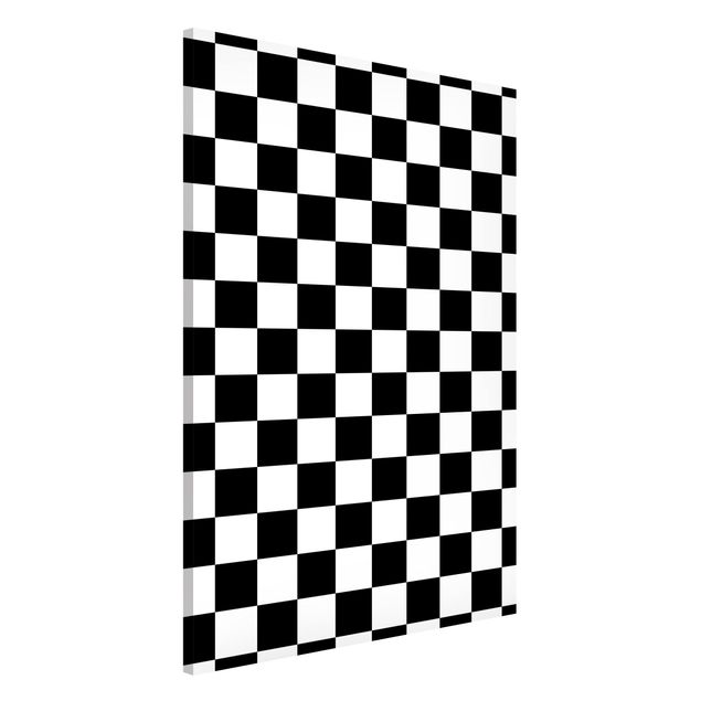 Wanddeko Flur Geometrisches Muster Schachbrett Schwarz Weiß