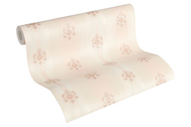 Wanddeko Schlafzimmer A.S. Création Hermitage 10 in Creme Metallic Rosa - 330845