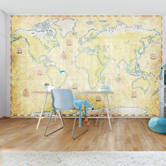 Wanddeko Wohnzimmer World Map