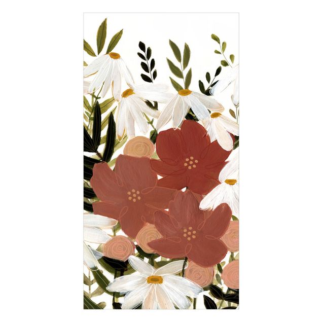 Deko Illustration Blumenvielfalt in Rosa und Weiß II