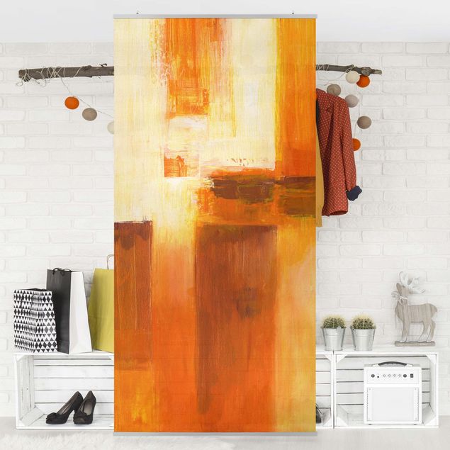 Wanddeko Schlafzimmer Petra Schüßler - Komposition in Orange und Braun 01