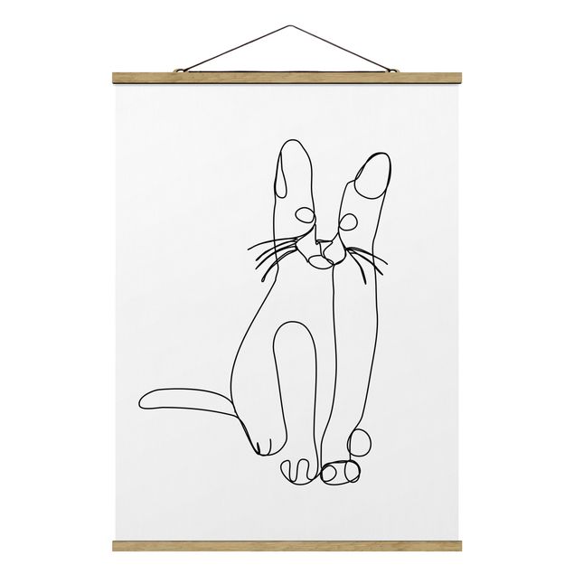 Wanddeko Esszimmer Katze Line Art