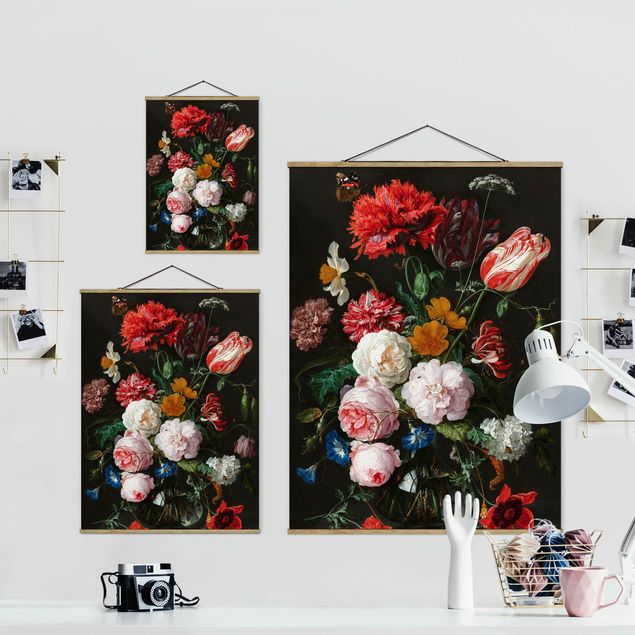 Wanddeko Flur Jan Davidsz de Heem - Stillleben mit Blumen in einer Glasvase