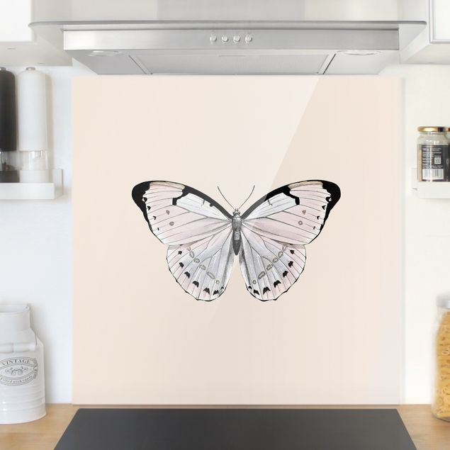Küchen Deko Schmetterling auf Beige