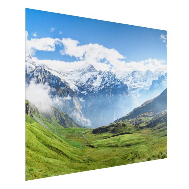 Wanddeko Schlafzimmer Schweizer Alpenpanorama