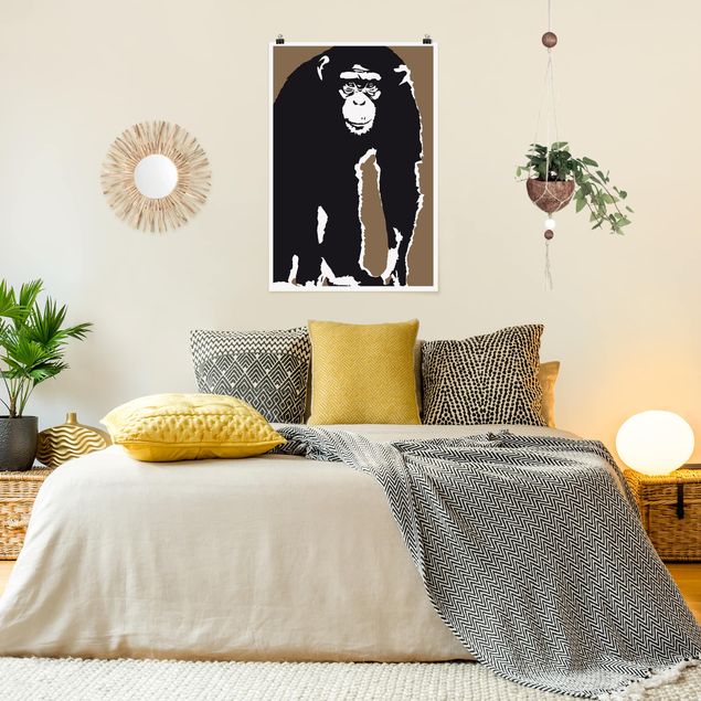 Wanddeko Schlafzimmer No.TA10 Schimpanse