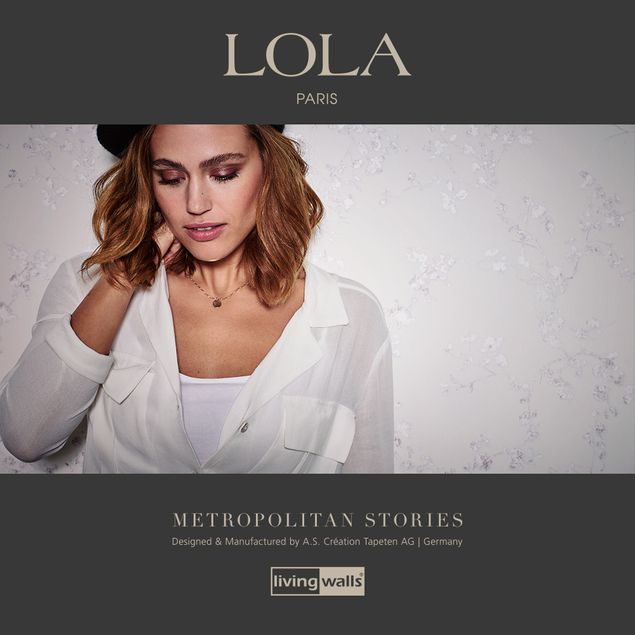 Landhaus Tapete Livingwalls Metropolitan Stories Lola - Paris in Lila Weiß - 368961
