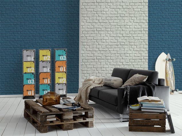 Wanddeko über Sofa Livingwalls Metropolitan Stories Anke & Daan - Amsterdam in Grau Weiß - 369122