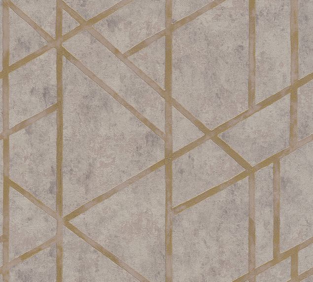 Tapete geometrische Muster Livingwalls Metropolitan Stories Francesca - Milano in Beige Grau Metallic - 369283