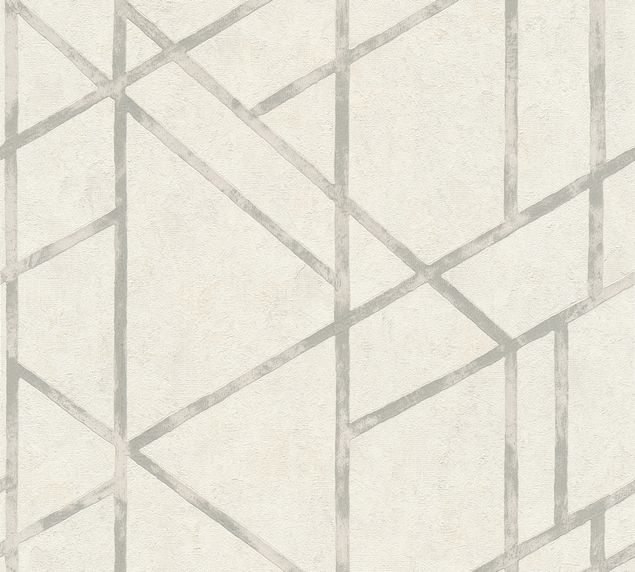Tapete geometrische Muster Livingwalls Metropolitan Stories Francesca - Milano in Metallic Weiß - 369285