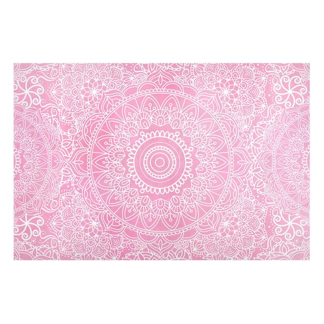 Wanddeko Wohnzimmer Muster Mandala Rosa