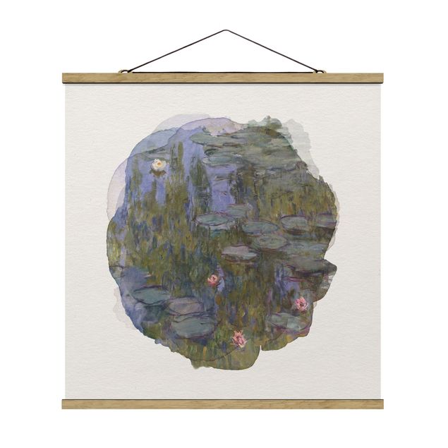 Deko Botanik Wasserfarben - Claude Monet - Seerosen (Nympheas)