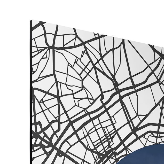 Wanddeko Esszimmer Stadtplan Collage Paris