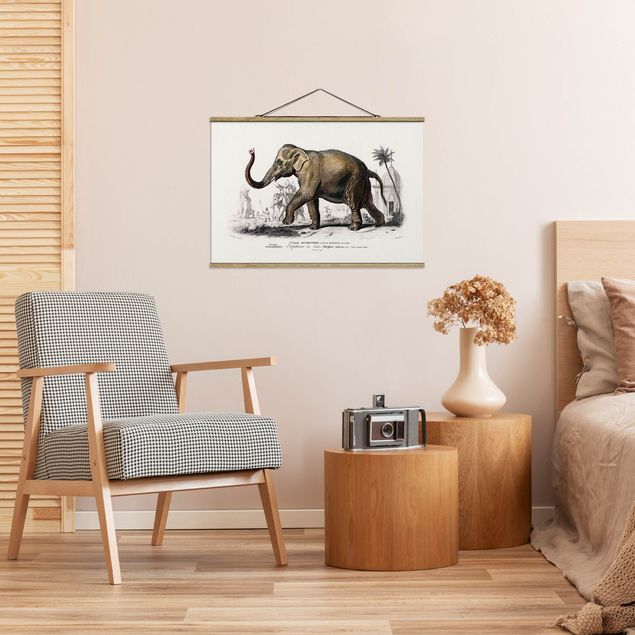 Wanddeko Wohnzimmer Vintage Lehrtafel Elefant