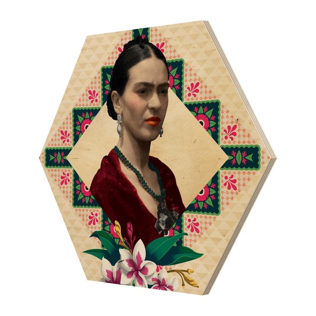 Wanddeko Praxis Frida Kahlo - Blumen und Geometrie