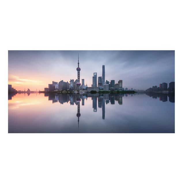 Wanddeko Erde Shanghai Skyline Morgenstimmung